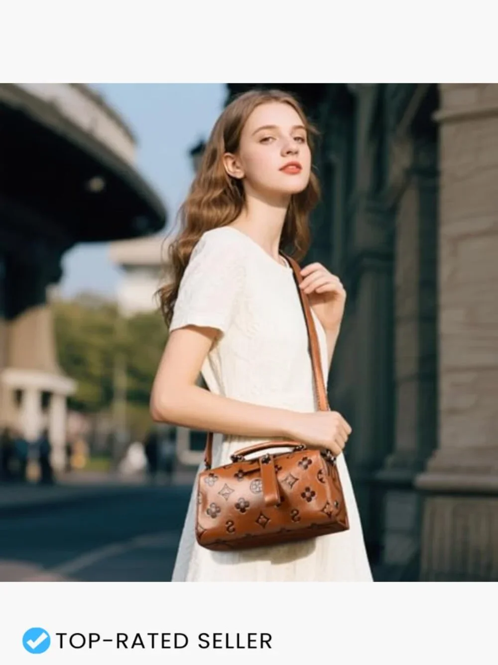 Small Embossed Top Handle Satchel Crossbody Bag Shoulder Purse Tote Clutch